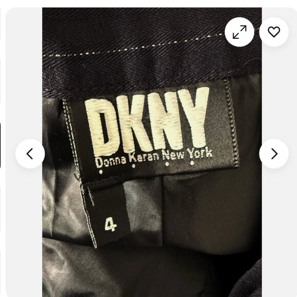 DKNY NAVY BLUE PINSTRIPE WOOL HIGH WAIST PANTS 4 NWOT - Picture 6 of 8